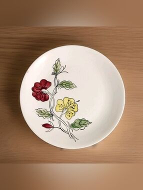 Vintage Blue Ridge Art Pottery Hand Painted Floral Dinner Plate 9.5"